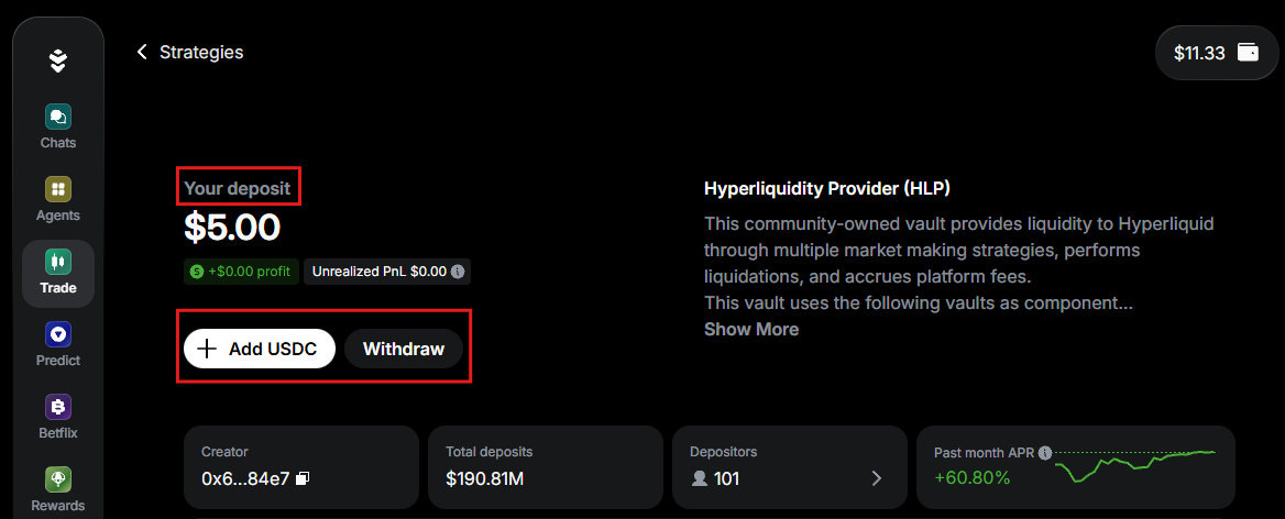 Track and manage a trading position opened with Strategies on Warden